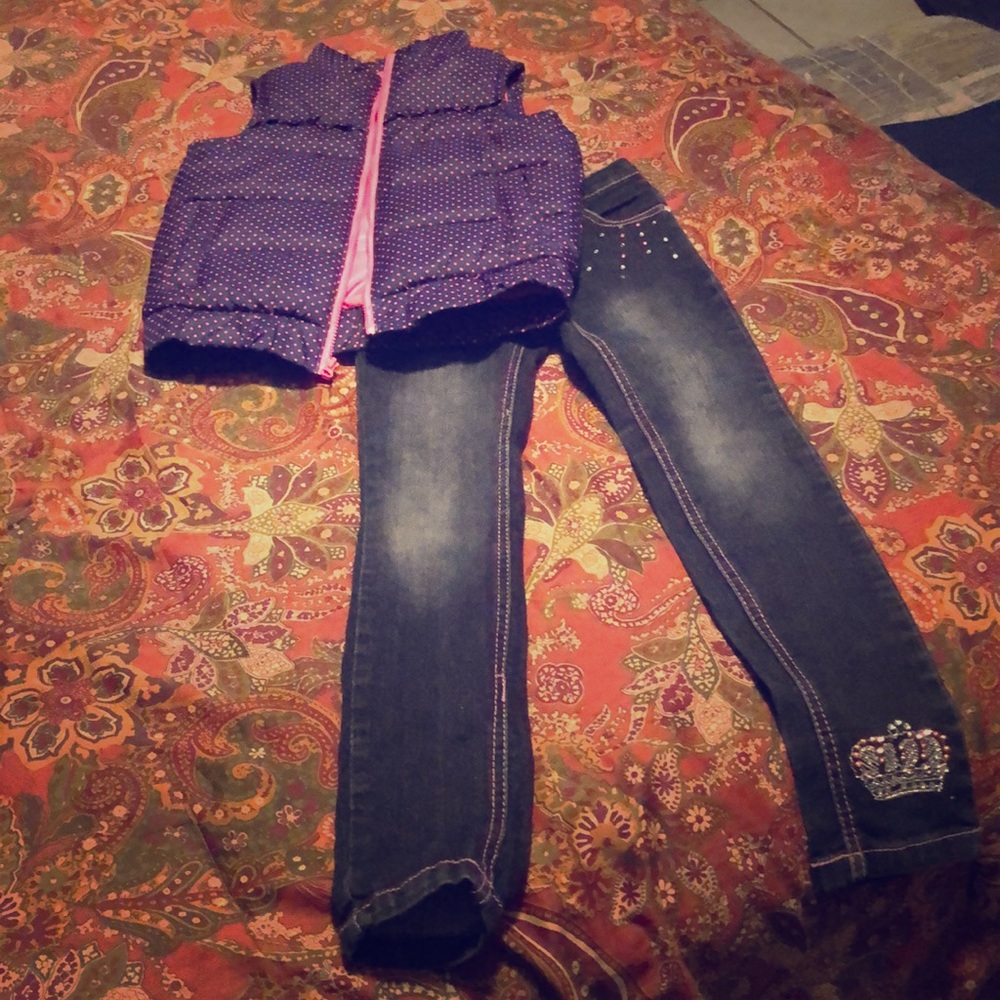 Blue jeans with vest nwot